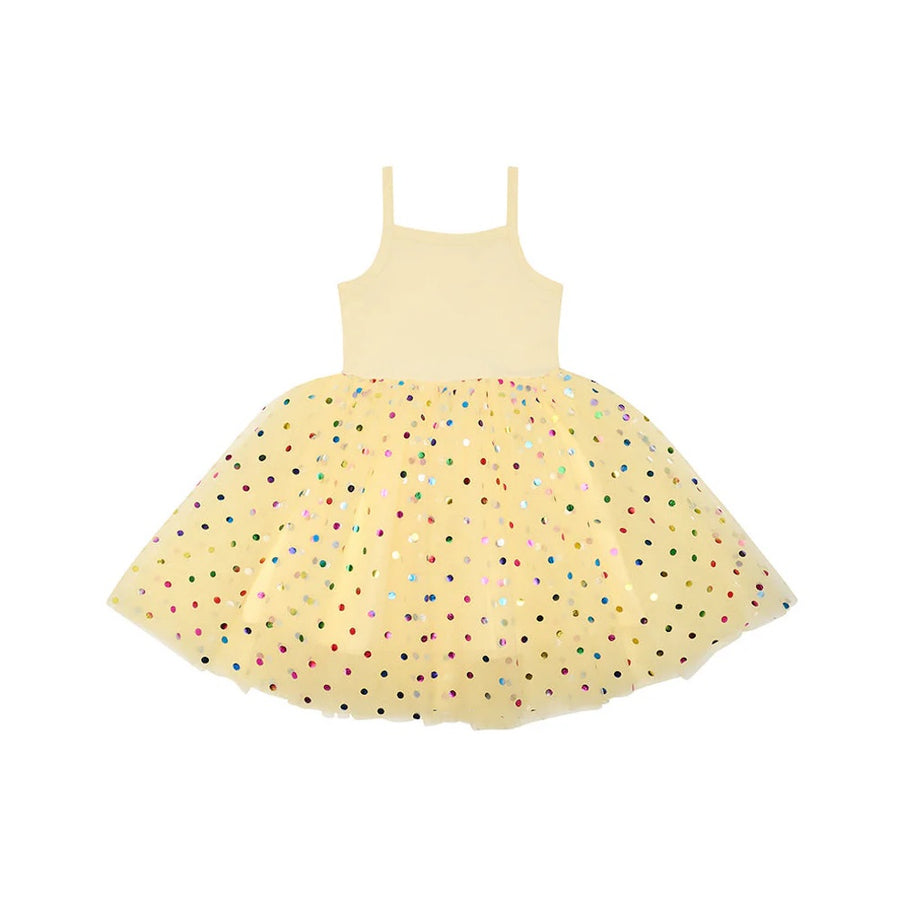 Bob and Blossom Spot Dress D32 Lemon