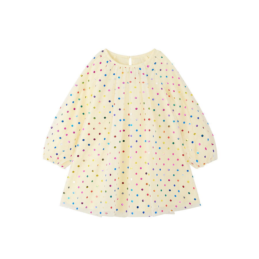 Bob and Blossom Balloon Sleeve Dress D65 Vanilla Spot
