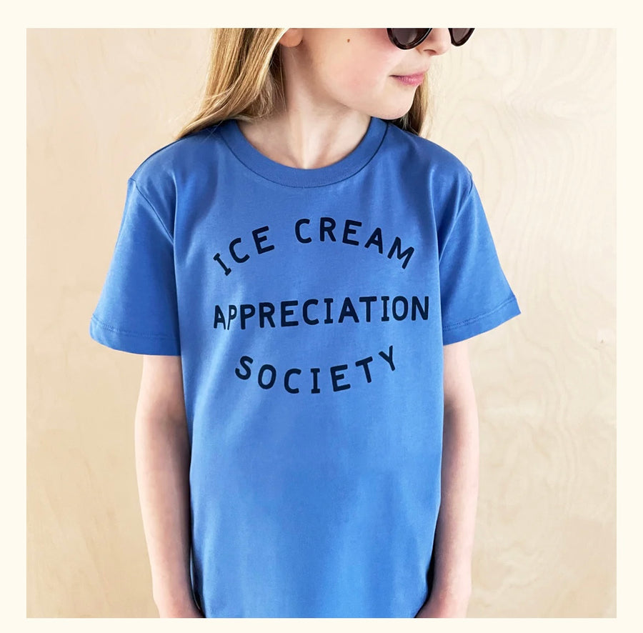 Alphabet Bags Ice Cream Appreciation Society - Blue-Organic Cotton Kid's T-Shirt