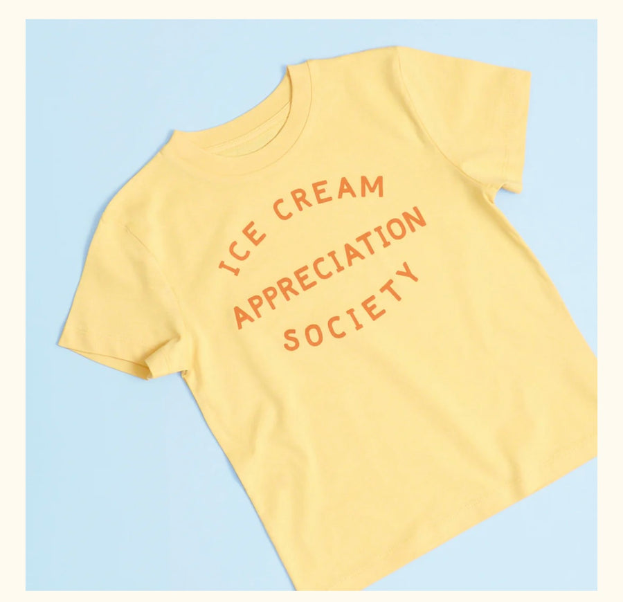 Alphabet Bags Ice Cream Appreciation Society - Sunshine Yellow-Organic Cotton Kid's T-Shirt