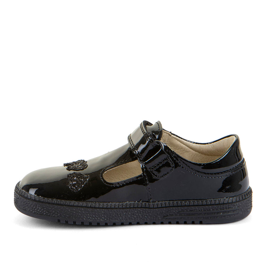 Froddo BAREFOOT Loop Sandra G3140197-1 Black Patent School Shoes