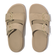 FitFlop A2U-923 Cappuccino Gen-Ff Buckle Two-Bar Suede Slides