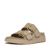 FitFlop A2U-923 Cappuccino Gen-Ff Buckle Two-Bar Suede Slides