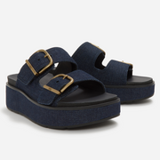 FitFlop A3I-D71 Dark Denim Gen-Ff Max Buckle Two-Bar Denim Slides