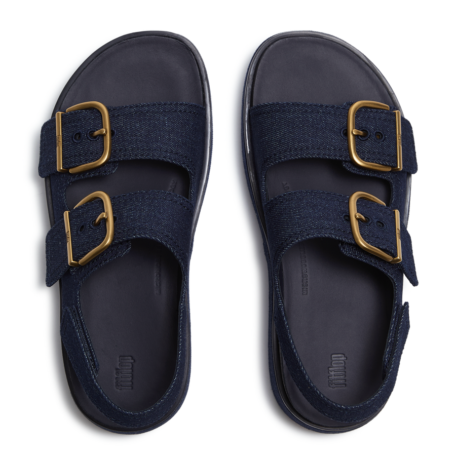 FitFlop A3B-D71 Dark Denim Gen-Ff Max Buckle Denim Back-Strap Sandals