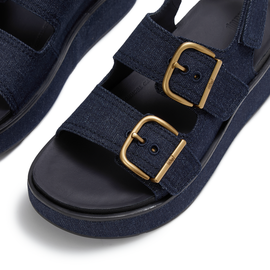 FitFlop A3B-D71 Dark Denim Gen-Ff Max Buckle Denim Back-Strap Sandals