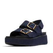 FitFlop A3B-D71 Dark Denim Gen-Ff Max Buckle Denim Back-Strap Sandals