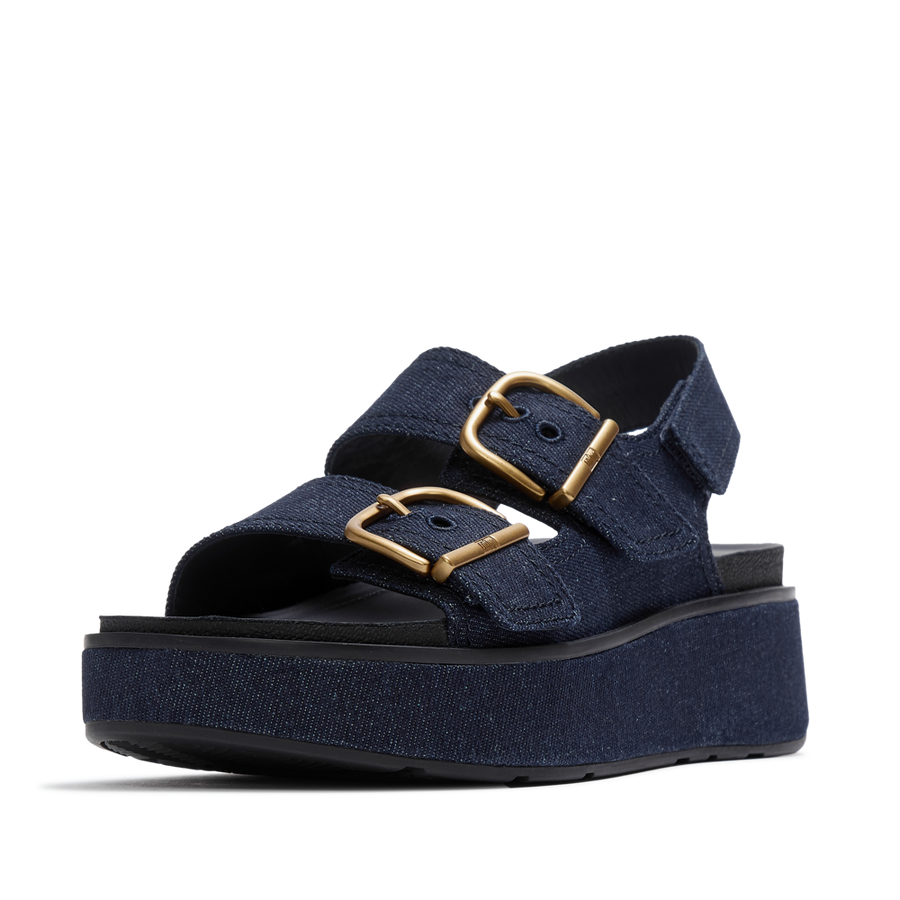 FitFlop A3B-D71 Dark Denim Gen-Ff Max Buckle Denim Back-Strap Sandals