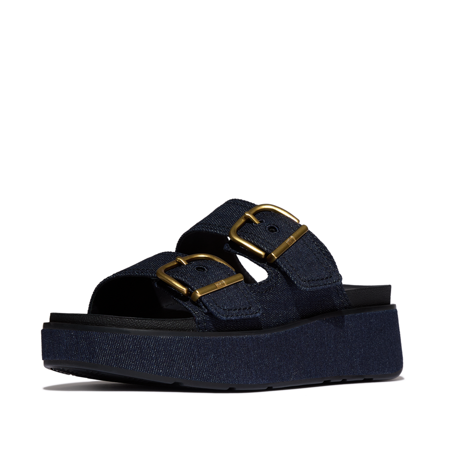 FitFlop A3I-D71 Dark Denim Gen-Ff Max Buckle Two-Bar Denim Slides