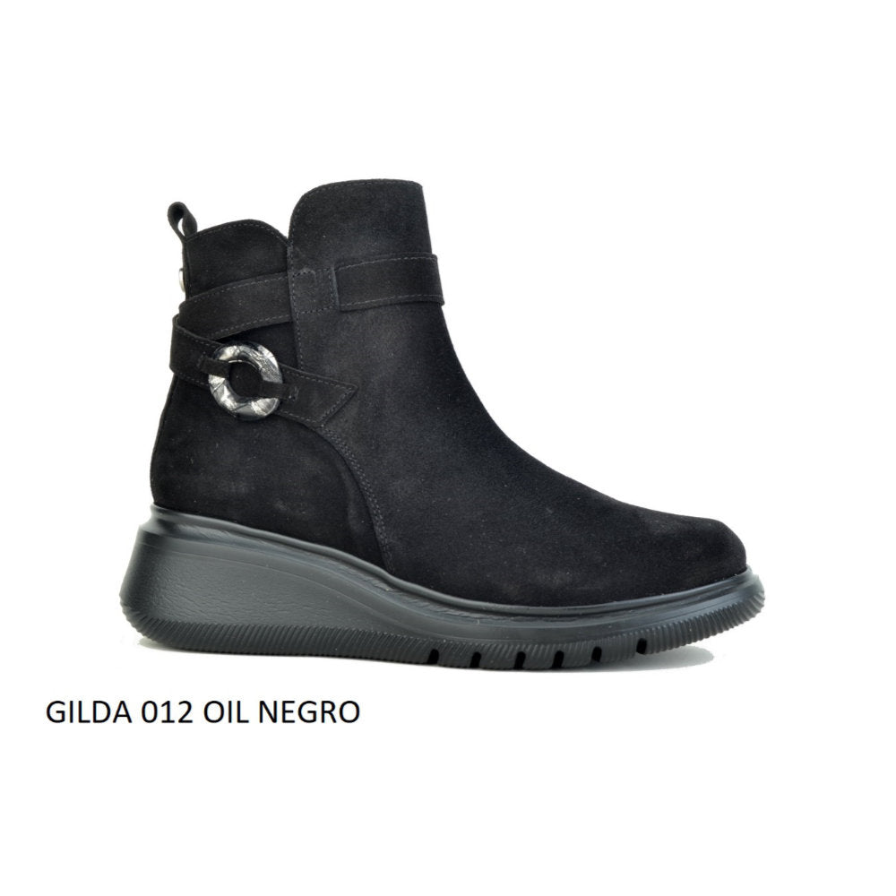 Paula Urban Gilda 012 Black Wedge Boots