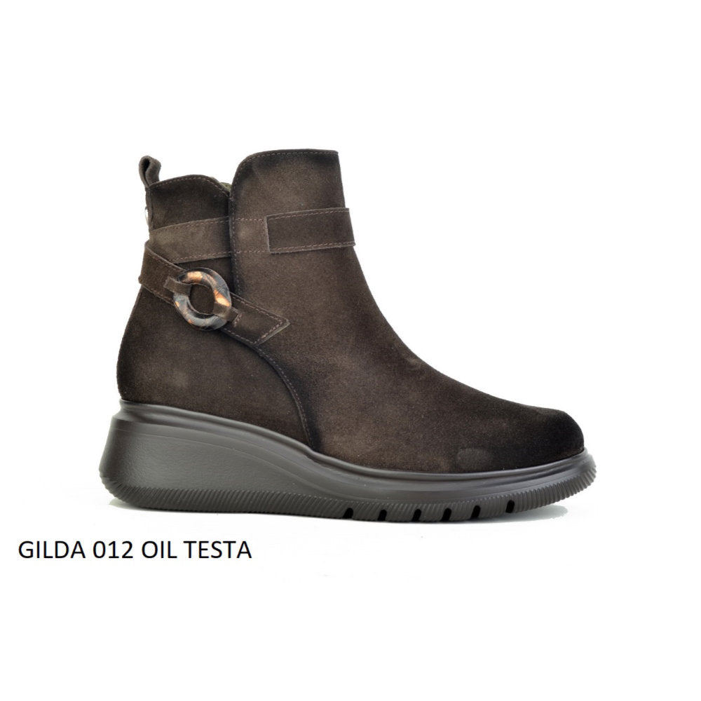 Paula Urban Gilda 012 Brown Wedge Boots