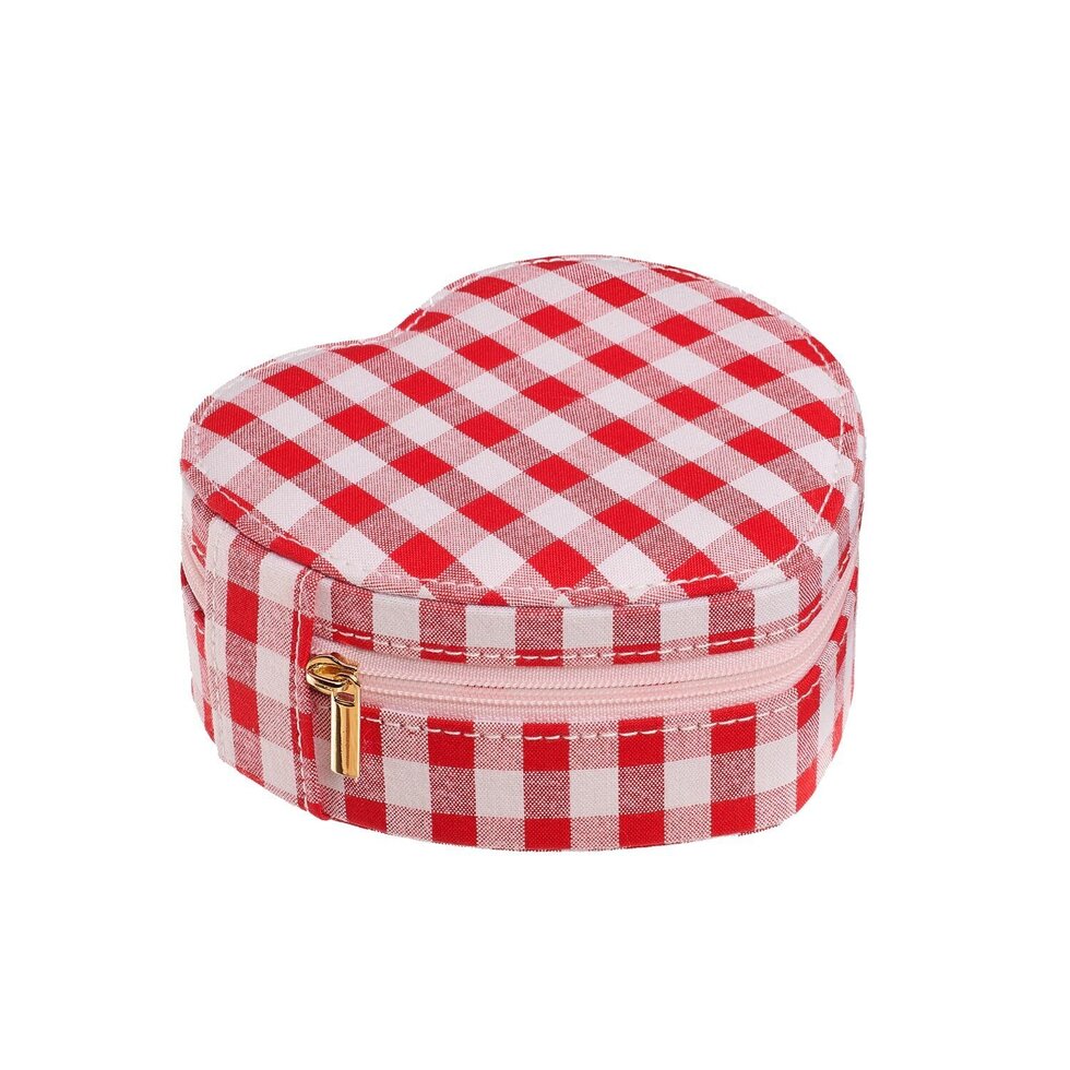 Rockahula Gingham Love Heart Jewellery Box - JB430R