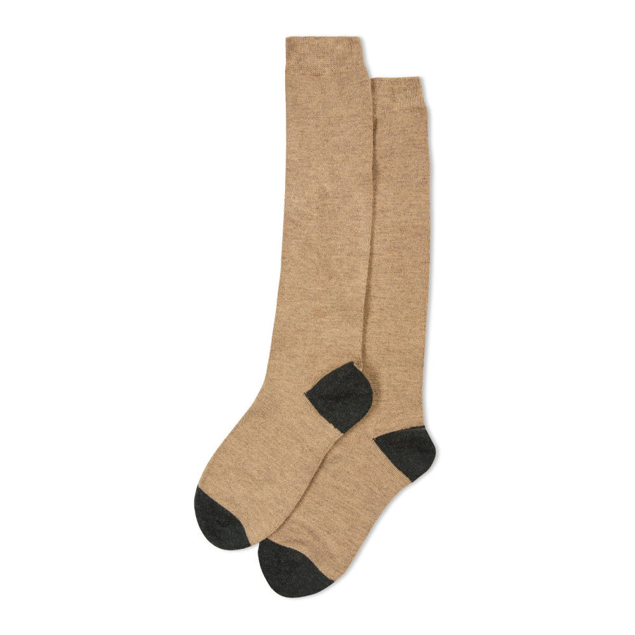 Chalk Heel Toe Sock - Biscuit/Charcoal
