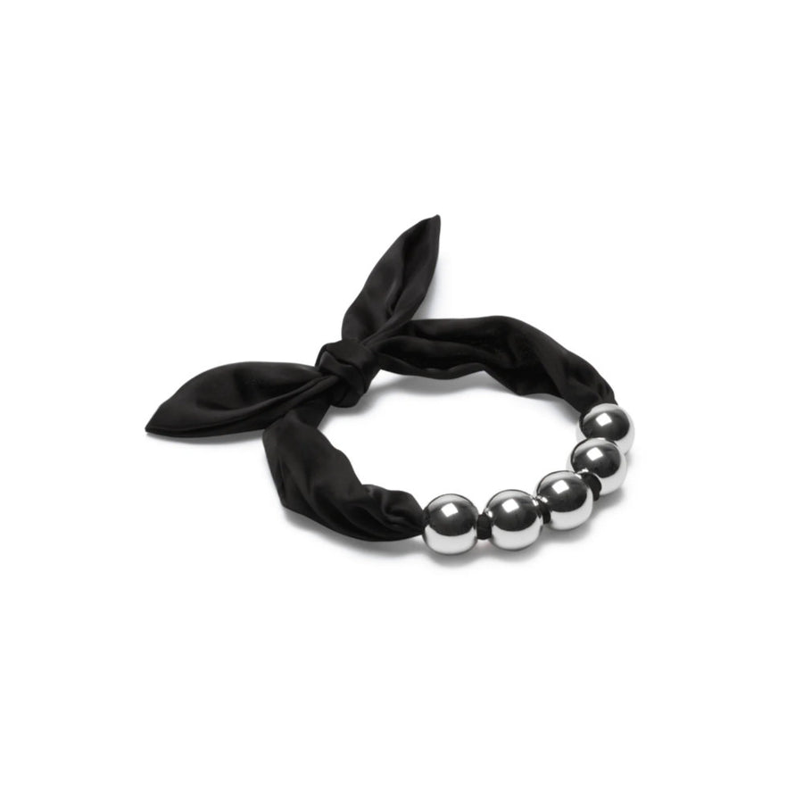 Chalk Herne Satin Ball Necklace - Silver