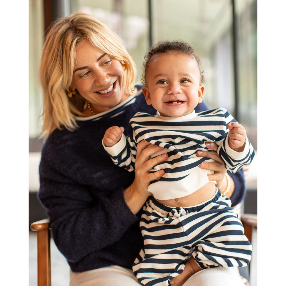 Chalk Hoglet Stripe Set - Navy/Ecru