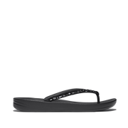 FitFlop JC8-090 All Black Iqushion Multi-Crystal Ergonomic Flip-Flops