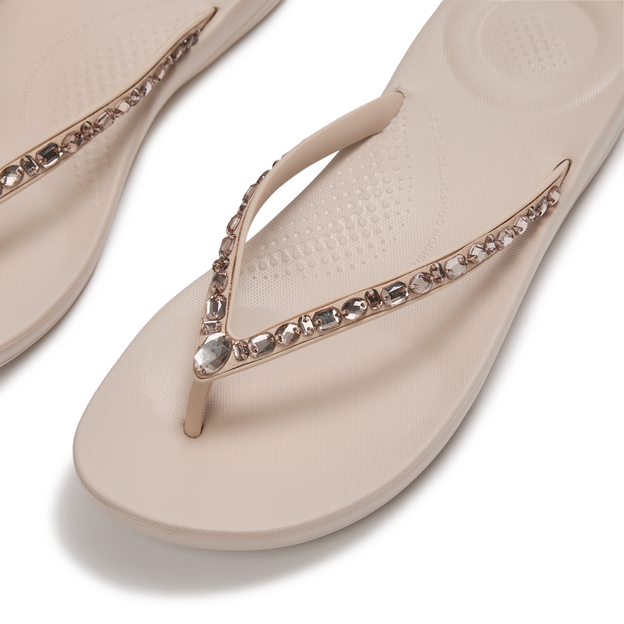 FitFlop JC8-D46 All Nude Rose Iqushion Multi-Crystal Ergonomic Flip-Flops