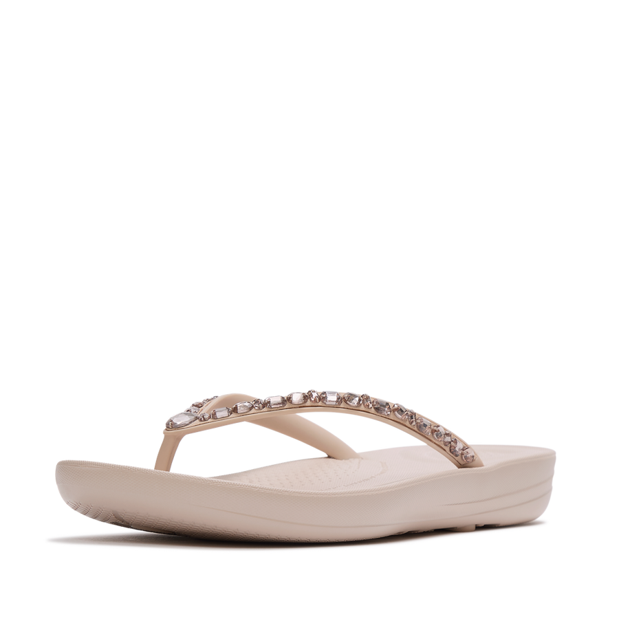 FitFlop JC8-D46 All Nude Rose Iqushion Multi-Crystal Ergonomic Flip-Flops