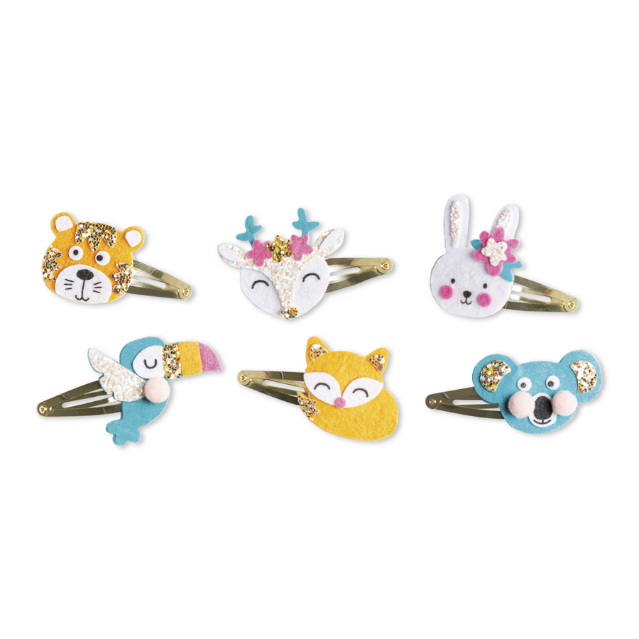 Janod 6 Glittery Animal Hairclips To Make J07997