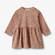 Wheat Jersey Dress L/S Bessie - 9566 Rose Dust Flower Meadow (Baby)