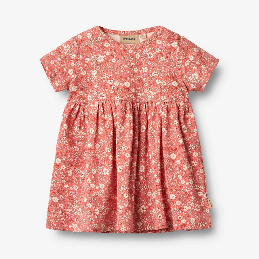 Wheat Jersey Dress SS/S Nova - 9422 Coral Flowers
