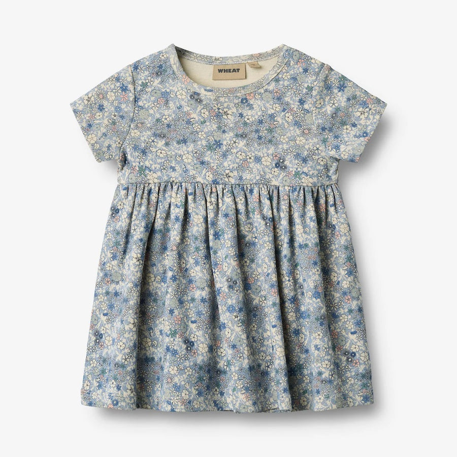 Wheat Jersey Dress S/S Nova - 9418 Blue Summer Flowers