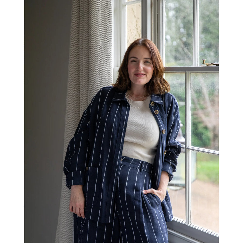 Chalk Kath Stripe Jacket - Navy