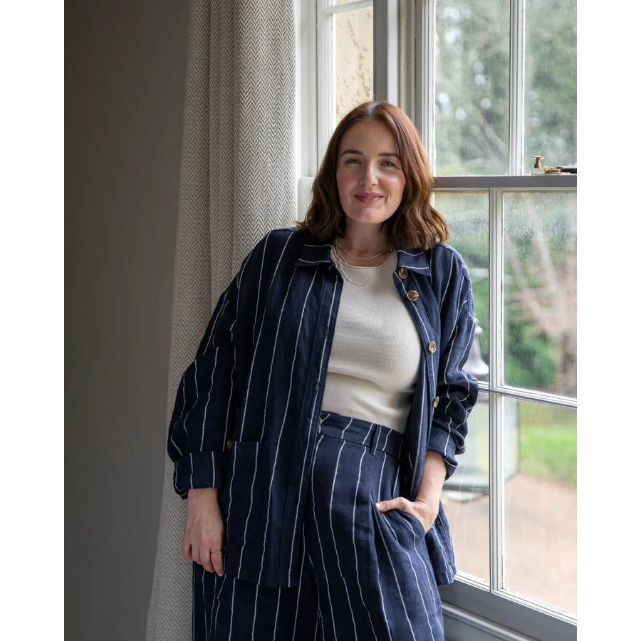 Chalk Kath Stripe Jacket - Navy