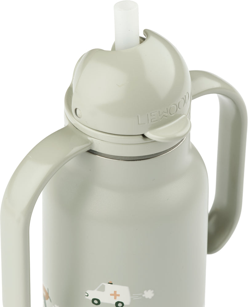 Liewood Kimmie Water Bottle 250 ml Vehicles / Dove Blue LW19618