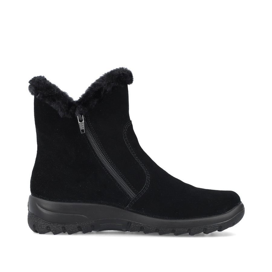 Rieker L7162-00 Womens Warm Lined Water Resistant Black Boots