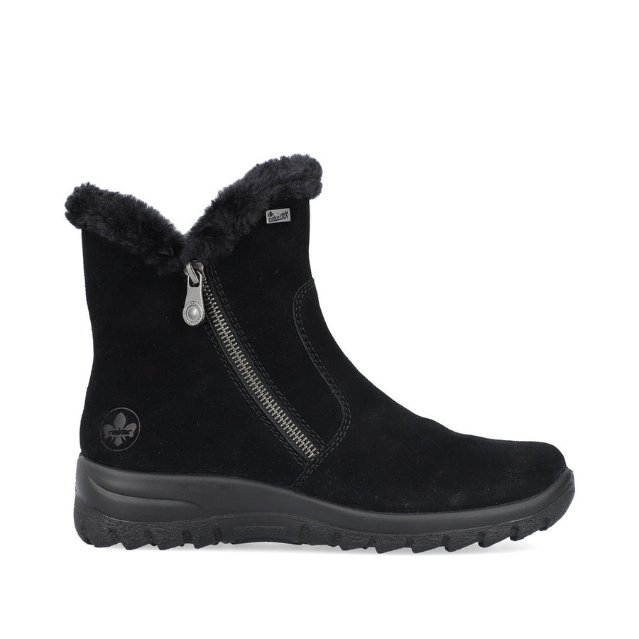Rieker L7162-00 Womens Warm Lined Water Resistant Black Boots