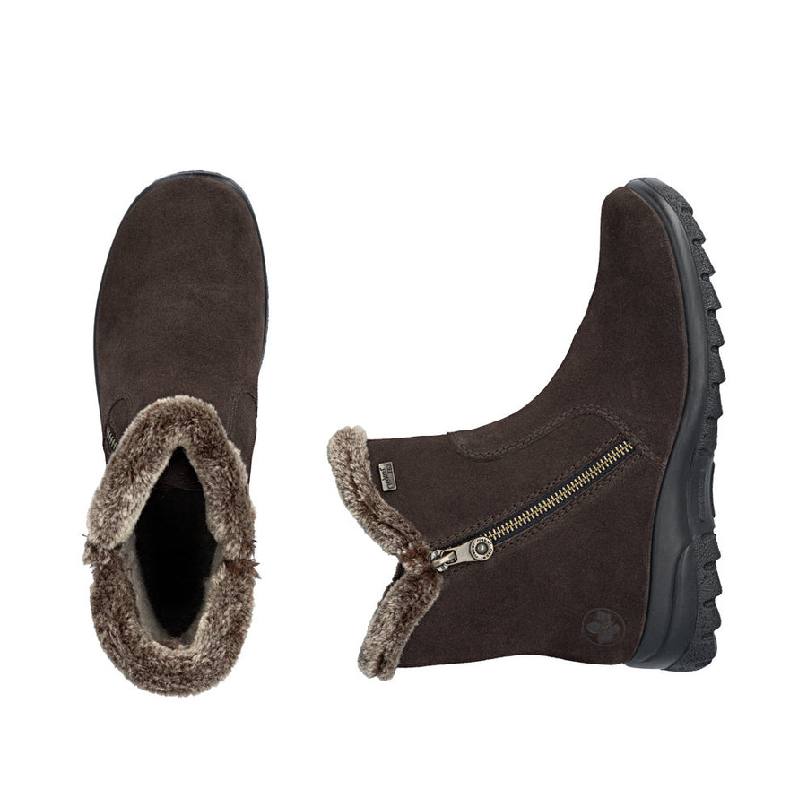 Rieker L7162-25 Brown Warm Lined Water Resistant Boots