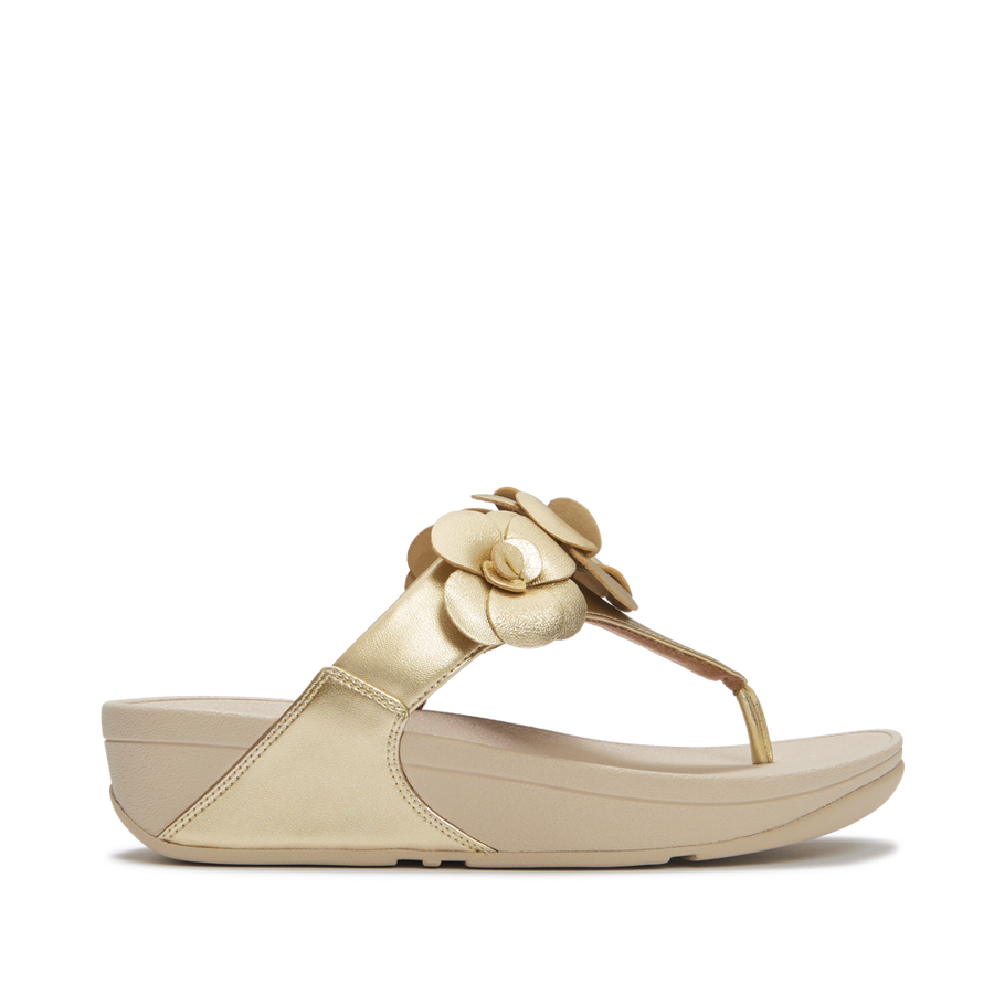 FitFlop A4N-675 Platino Lulu Flower Toe-Post Sandals