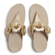 FitFlop A4N-675 Platino Lulu Flower Toe-Post Sandals