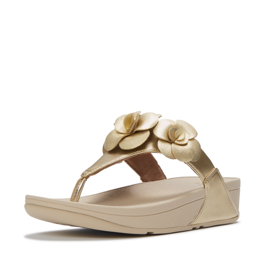 FitFlop A4N-675 Platino Lulu Flower Toe-Post Sandals