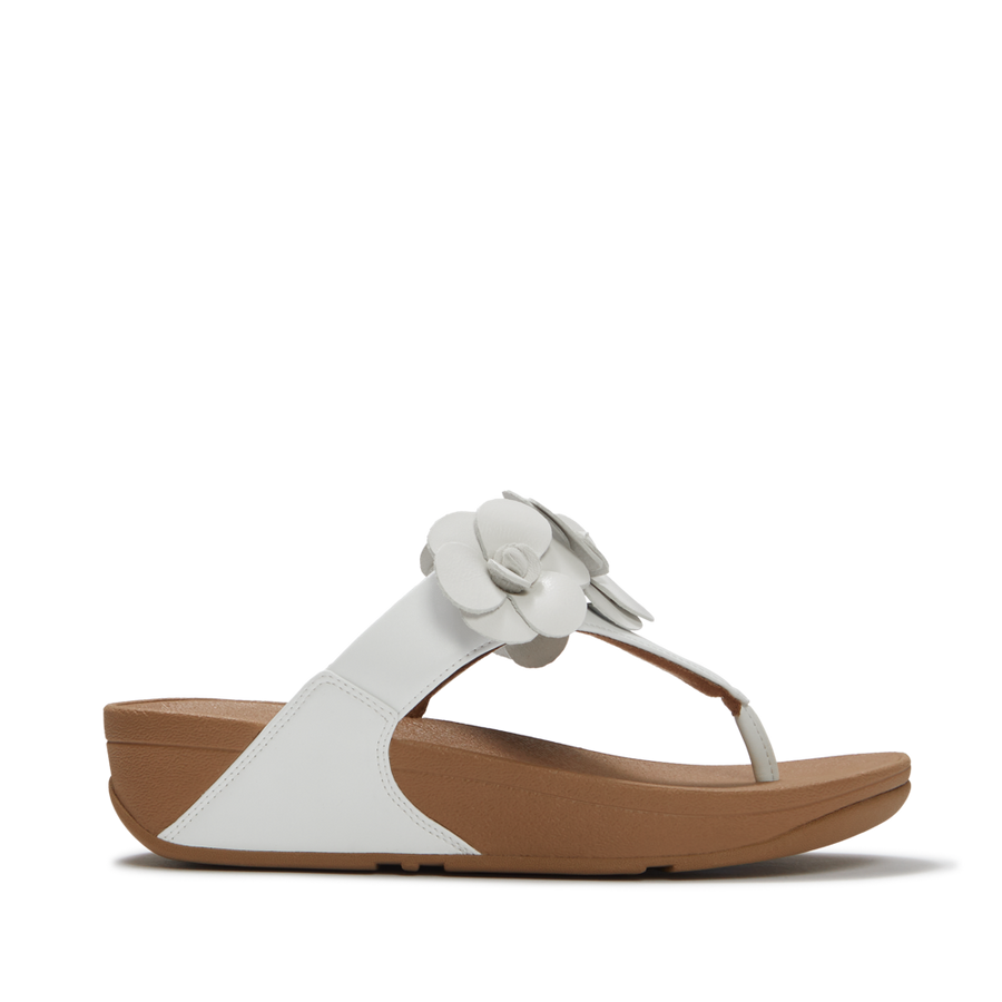 FitFlop A4N-194 Urban White Lulu Flower Toe-Post Sandals