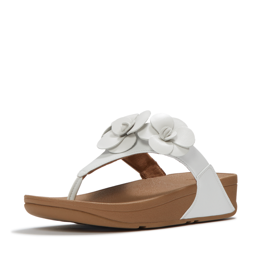 FitFlop A4N-194 Urban White Lulu Flower Toe-Post Sandals