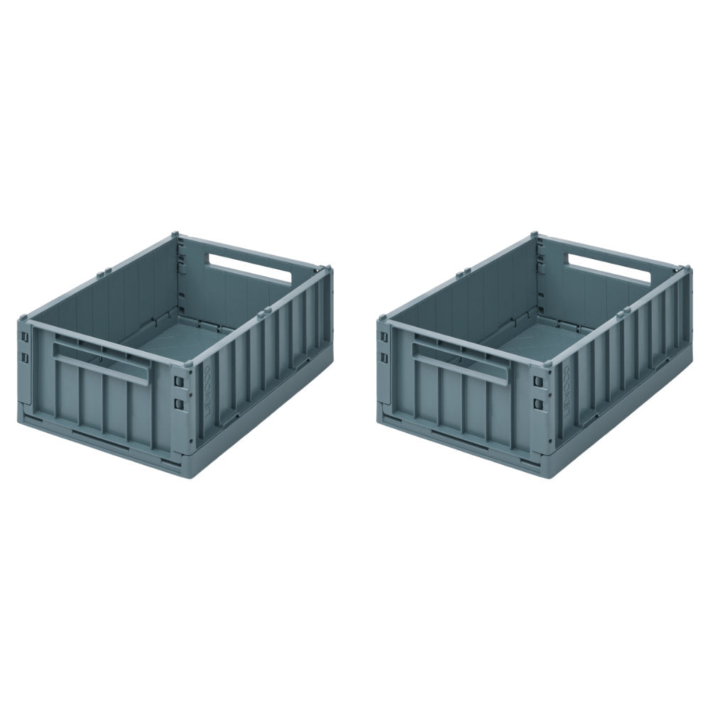 Liewood Weston Storage Box M 2-pack Whale Blue LW14677