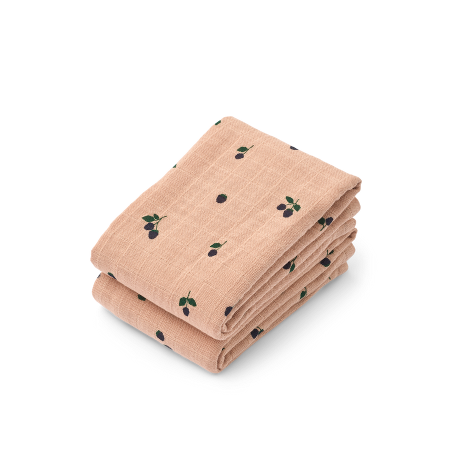 Liewood Lewis Muslin Cloth 2-Pack Mini Berry / Pale Tuscany