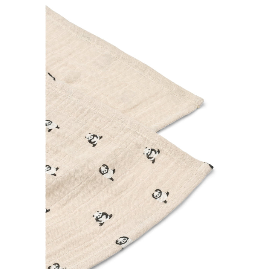 Liewood Lewis Muslin Cloth 2-Pack Mini Panda / Sandy Mix LW14907