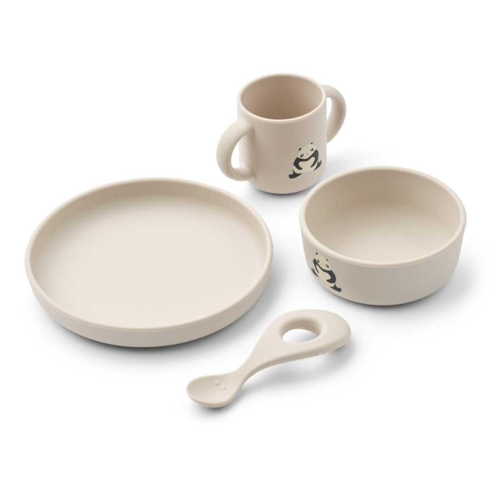 Liewood Vivi Printed Tableware Set Panda / Sandy LW15135