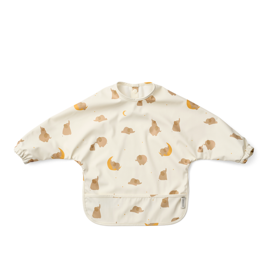 Liewood Merle Printed Cape Bib Elephant / Creme De La Creme