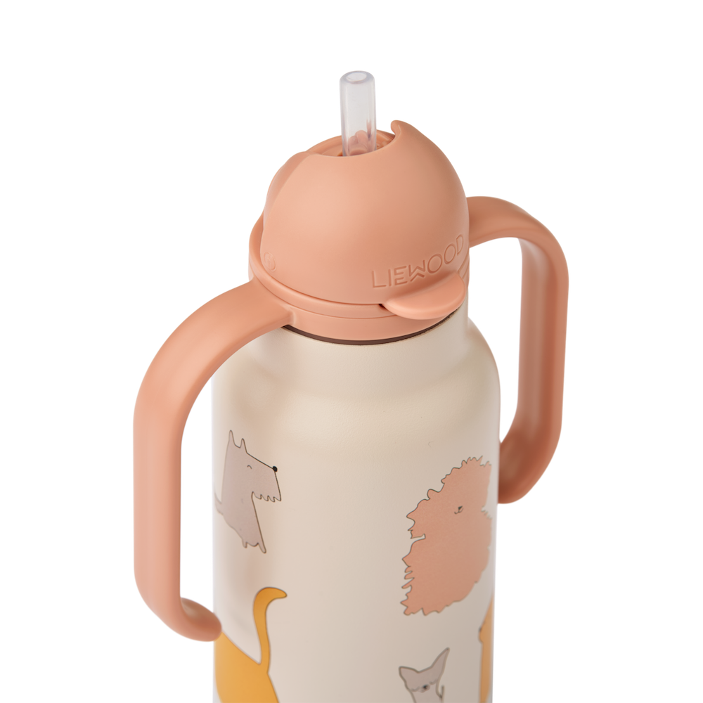 Liewood Kimmie Water Bottle 250 Ml Cats And Dogs / Sandy