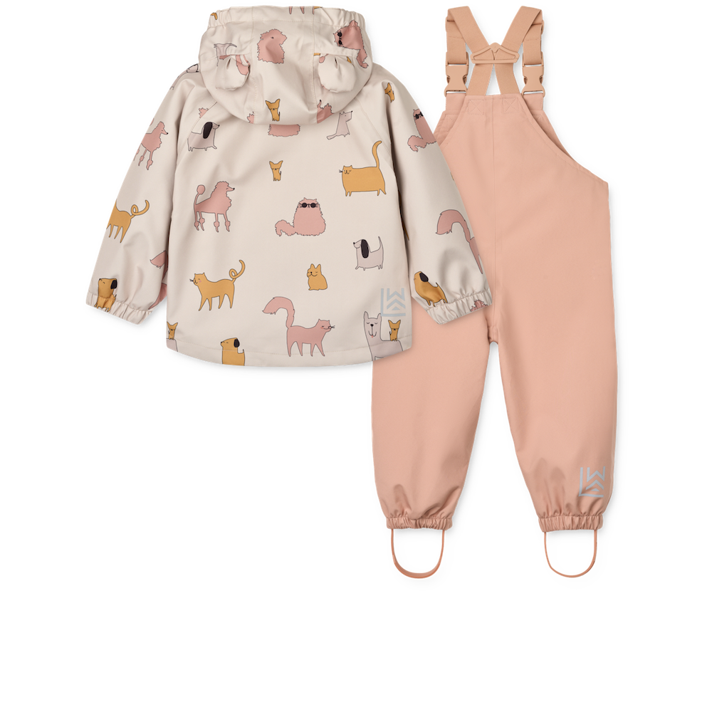 Liewood Manu Rainwear Set Cats And Dogs / Sandy