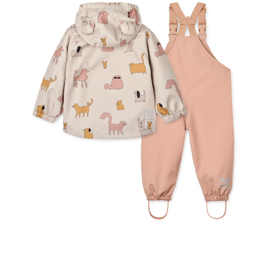 Liewood Manu Rainwear Set Cats And Dogs / Sandy