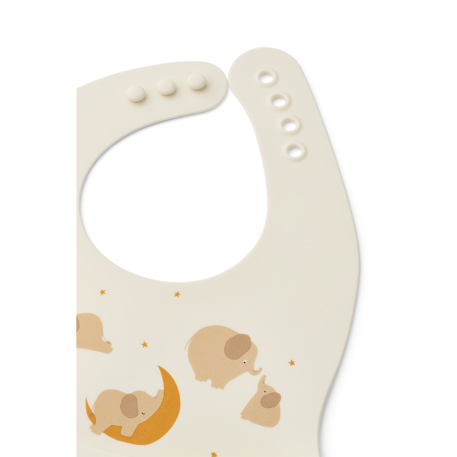 Liewood Ember Printed Bib 2-Pack Elephant / Creme De La Creme