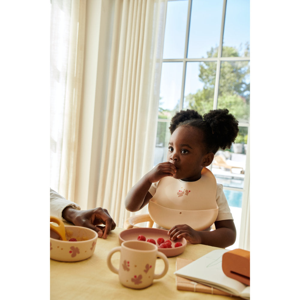 Liewood Ember Printed Bib 2-pack Mini Butterfly / Apple Blossom LW20119