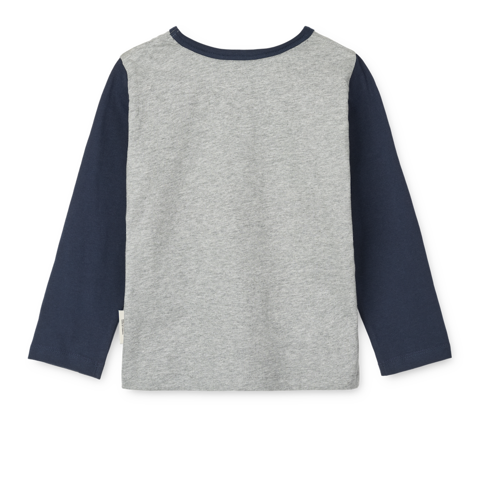 Liewood Apia Placement Longsleeve T-Shirt Walrus / Grey Melange / Classic Navy