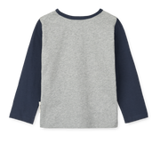 Liewood Apia Placement Longsleeve T-Shirt Walrus / Grey Melange / Classic Navy
