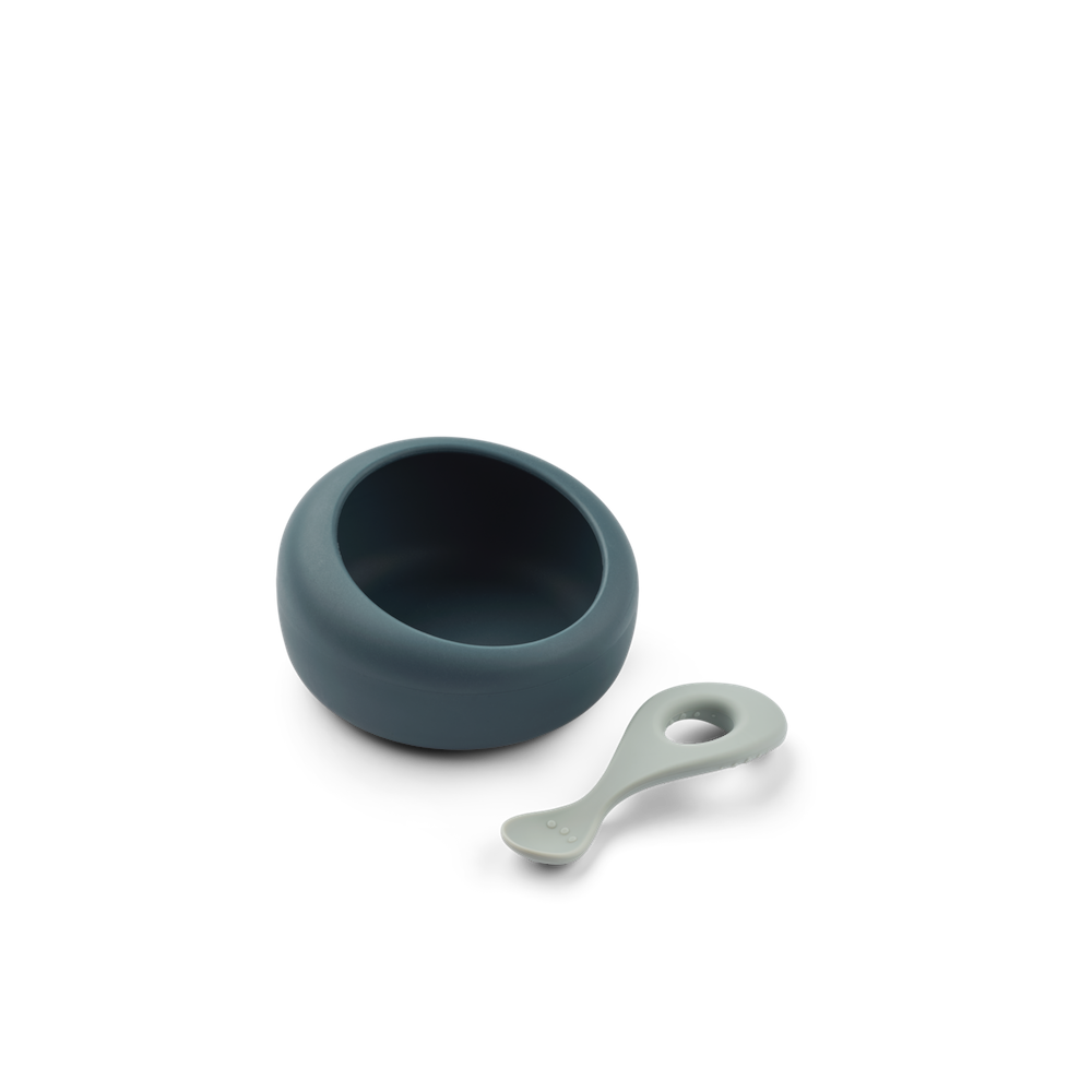 Liewood Sparia Bowl W. Spoon Whale Blue / Dove Blue